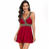 V-neck Printed Swimsuit Dress Summer Beach Vacation Bikini Fashion Womens Clothing